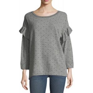 Current/Elliot Ruffle Star-Print Sweatshirt